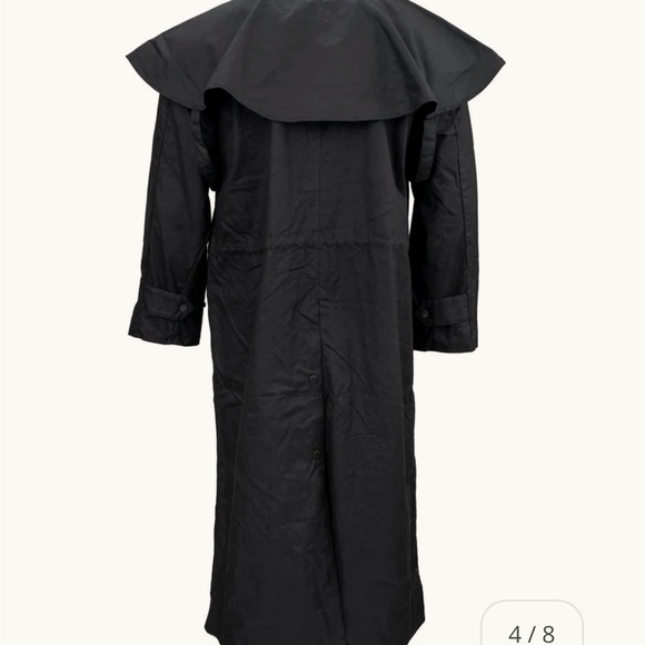 Black Long Raincoat - Picture 2 of 10